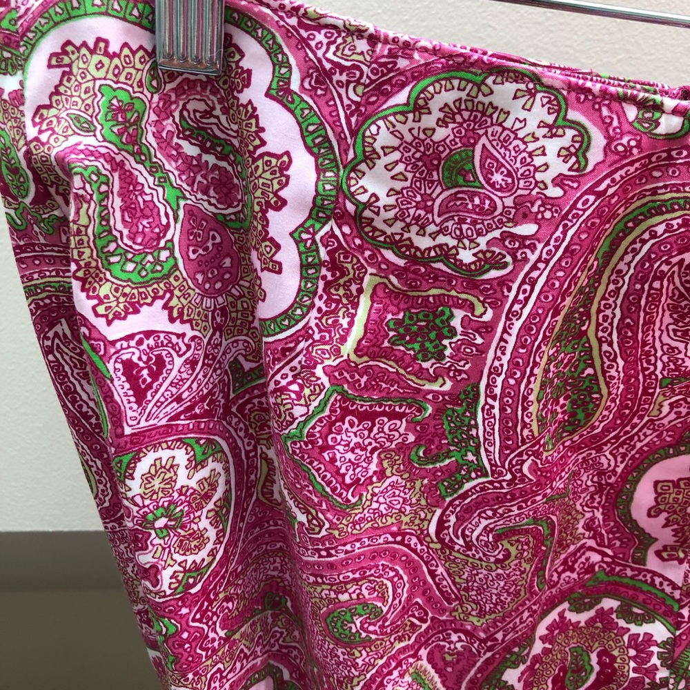 Talbots size 8 pink and green paisley crop pants